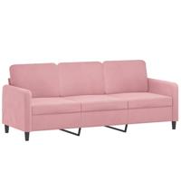2-delige Loungeset met kussens fluweel roze - thumbnail