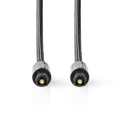 Optische Audiokabel | TosLink Male | TosLink Male | 5.00 m | Rond | Gevlochten | Gun Metal Grijs | Cover Window Box
