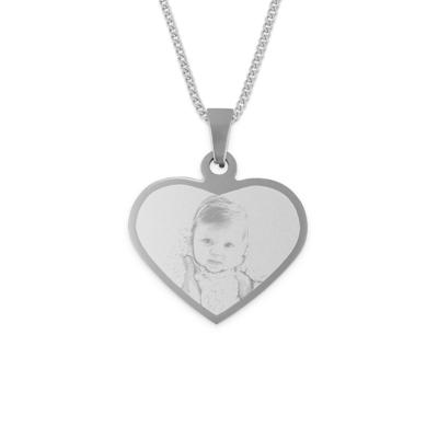 Hart ketting met foto - zilver