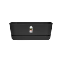 Elho greenville trough long 50 living black - thumbnail