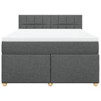Boxspring met matras stof donkergrijs 140x200 cm - thumbnail