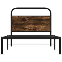 Bedframe zonder matras bewerkt hout gerookt eiken 90x190 cm - thumbnail