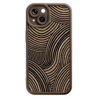 iPhone 14 bruine case - Ebony waves - thumbnail