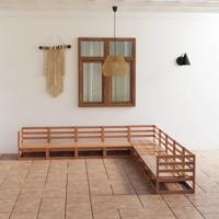 9-delige Loungeset massief grenenhout honingbruin - thumbnail