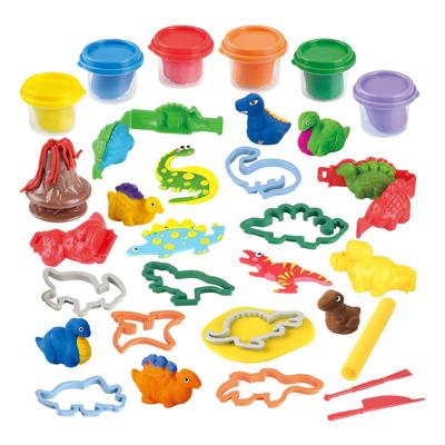 Play dino feest kleiset, 6 kleipotjes