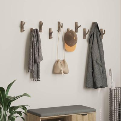 Haak Bruin 4 x 4 x 14 cm Massief Gerecycled Hout