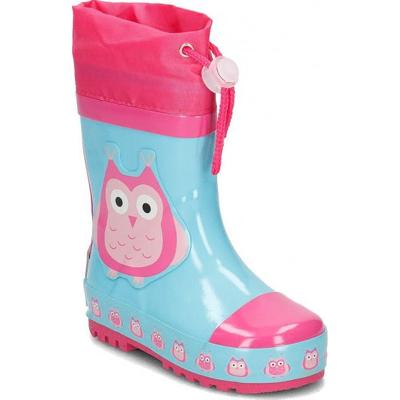 Playshoes regenlaarzen Uil Roze Turquoise-26-27