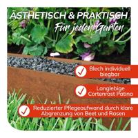 Graskant Cortenstaal 118 x 20 cm - thumbnail