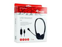 Equip 245305 usb headset, headset, head-band, office/call center, black, binaural, in-line control u - thumbnail