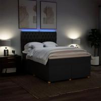 Boxspring met matras stof zwart 140x200 cm - thumbnail