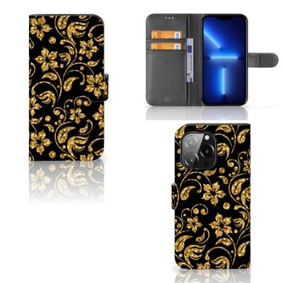 iPhone 13 Pro Hoesje Gouden Bloemen iPhone 13 Pro Hoesje Gouden Bloemen