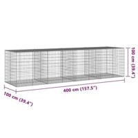 Schanskorf 400x100x100 cm gegalvaniseerd ijzer zilverkleurig - thumbnail