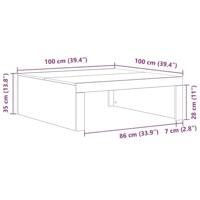Salontafel Zwart Eiken 100 x 100 x 35 cm Bewerkt hout - thumbnail