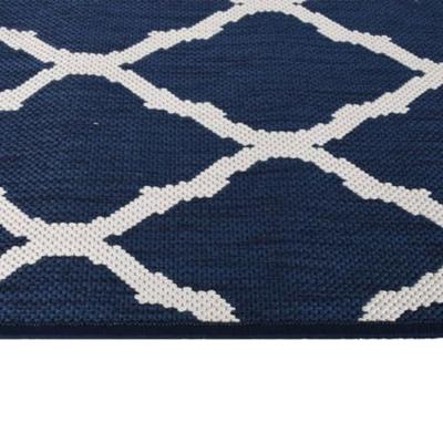 VidaXL Buitenkleed omkeerbaar 80x150 cm marineblauw en wit