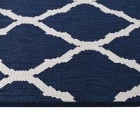 Buitenkleed 80x150 cm marineblauw en wit - thumbnail
