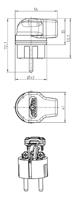 Kalthoff 919171 Haakse stekker met randaarde Rubber 250 V Zwart IP44 - thumbnail