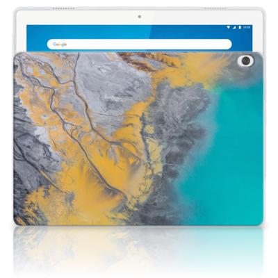 Lenovo Tab M10 Tablet Back Cover Marble Blue Gold Lenovo Tab M10 Tablet Back Cover Marble Blue Gold