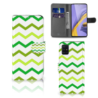 Samsung Galaxy A51 | Telefoon Hoesje | Zigzag Groen - thumbnail