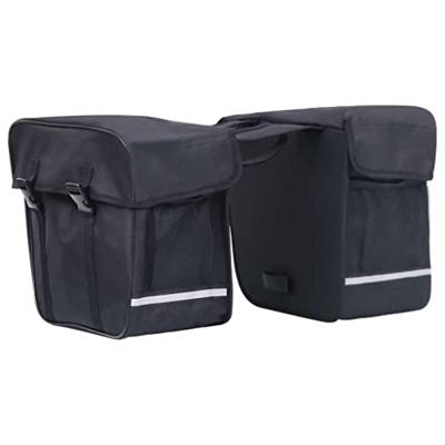 VidaXL Fietstas voor bagagedrager dubbel waterdicht 35 l zwart VidaXL Fietstas voor bagagedrager dubbel waterdicht 35 l zwart