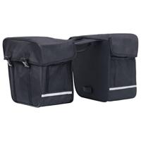 VidaXL Fietstas voor bagagedrager dubbel waterdicht 35 l zwart - thumbnail
