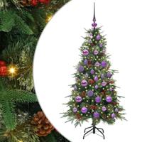 VidaXL Kunstmatige inklapbare kerstboom groen 120 cm pe en pvc - thumbnail