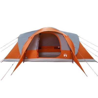 Koepeltent 6-persoons waterdicht grijs en oranje Koepeltent 6-persoons waterdicht grijs en oranje
