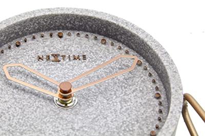 NeXtime NE-5204GS Tafelklok 17.5x15.5x5 Cm, Polyresin, Grijs