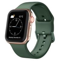 By Qubix - Soft siliconen bandje met gespsluiting - Dennengroen - Compatible met Apple Watch 44mm / 45mm / 46mm / 49mm - Compatible Apple watch - thumbnail