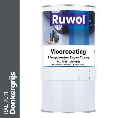 Ruwol 2K Epoxy Vloercoating Donkergrijs (RAL 7011) 1 kg Ruwol 2K Epoxy Vloercoating Donkergrijs (RAL 7011) 1 kg