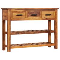 Dressoir met 3 lades 110x30x80 cm massief hout - thumbnail