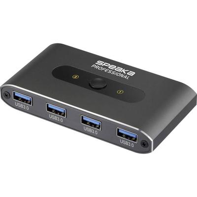 SpeaKa Professional 2 poorten USB 3.2 Gen 1-schakelaar (USB 3.0) Grijs