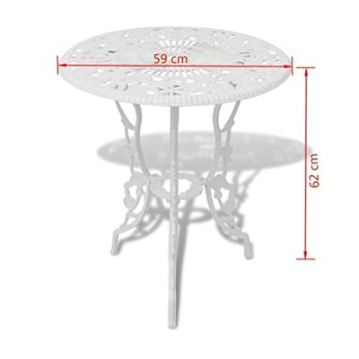 VidaXL 3-delige bistroset gietaluminium wit