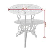 3-delige Bistroset gietaluminium wit - thumbnail