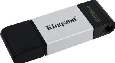 Kingston Technology DataTraveler 80 USB flash drive 256 GB USB Type-C 3.2 Gen 1 (3.1 Gen 1) Zwart, Zilver