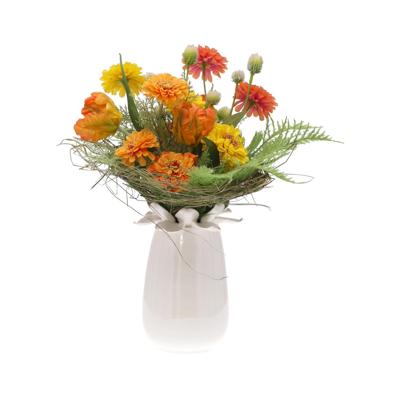 Kunstboeket Inge Dordrecht 35 cm oranje