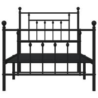 Bedframe met hoofd- en voeteneinde metaal zwart 90x190 cm - thumbnail