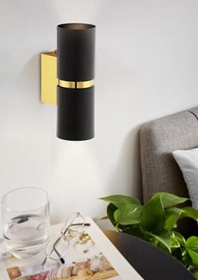 Eglo WandlampPassa Up - Down zwart met goud - 95364