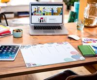 Sigel Rose Inspiration JS101 Bureau onderlegger Weekplanner Wit, Groen, Roze (b x h) 42 cm x 29.7 cm - thumbnail