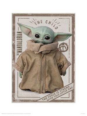 Kunstdruk Star Wars - The Mandalorian - The Child 30x40cm