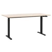 Bureau Homeworx zit/sta handmatig verstelbaar - eikenkleur/zwart - 75/118x160x80 cm - thumbnail