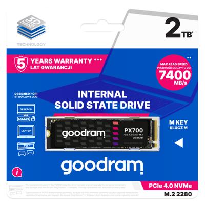 Goodram PX700 SSD SSDPR-PX700-02T-80 internal solid state drive M.2 2,05 TB PCI Express 4.0 NVMe 3D NAND