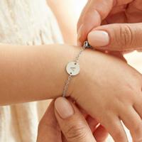 Armband met initialen - Zilver - 13 cm - thumbnail