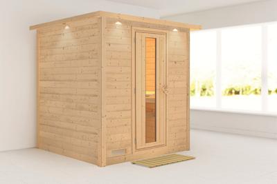 Karibu | Mojave Sauna met Dakkraag | Energiesparende Deur Karibu | Mojave Sauna met Dakkraag | Energiesparende Deur