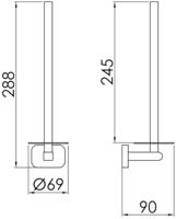 Ben Mykanto reserverolhouder 6,9x9x28,8cm mat zwart - thumbnail