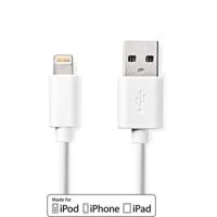 Sync and Charge-Kabel | Apple Lightning 8-Pins Male - USB-A Male | 3,0 m | Wit - thumbnail