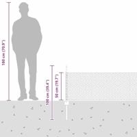 VidaXL Hek met paal zilver 0,5 x 25 m staal - thumbnail