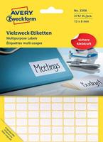 Avery Zweckform 3306 mini etiketten ft 13 x 8 mm (b x h), 3.712 etiketten, wit - thumbnail