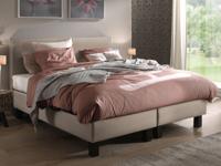 Boxspring SHADOW 160x200 cm stof crème met matras - thumbnail