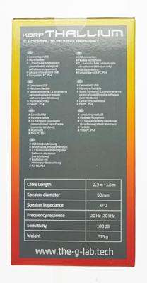 Hoofdtelefoon met microfoon The G-Lab Korp Thallium Zwart