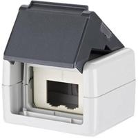 BTR E-DAT module IP44 AP walk. Grijs Cat.6 zonder bezaaid max. 2 Modules voor 2x E-DAT Module Grijs - thumbnail
